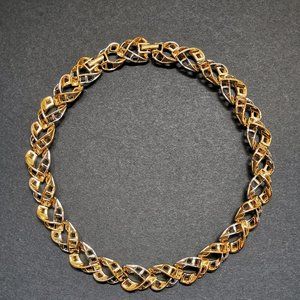 Vintage D'orlan Gold/Sliver Toned 22K Gold Plated Choker Necklace (NG-DOR01)